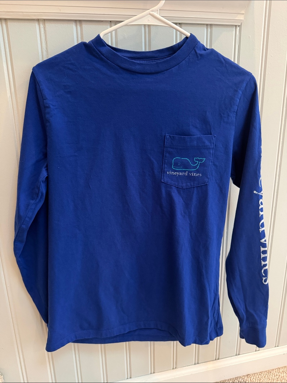 Vineyard Vines Long-Sleeve Pocket Tee in Royal Blue